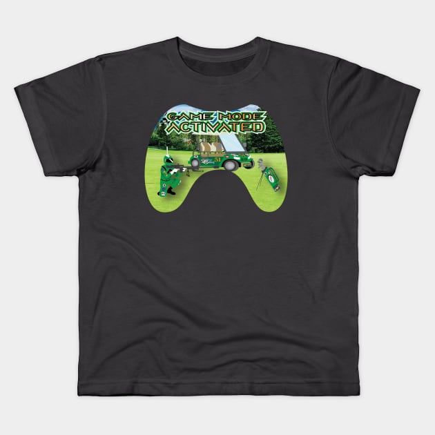 Game Mode Activated Green golf course Kids T-Shirt by Sublime Expressions